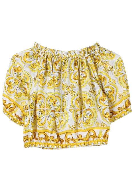 Blusa bambina oro in cotone DOLCE E GABBANA | L55S67/MAORO